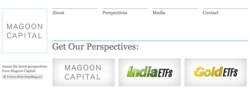 Magoon Capital, GoldETFs.biz, IndiaETFs.com, gold etf, india etf